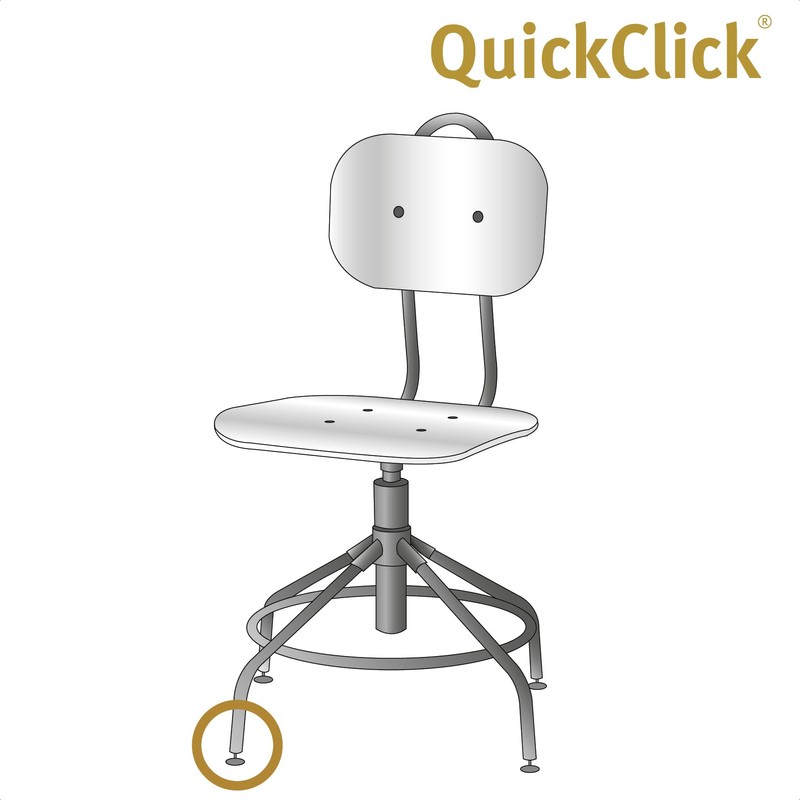WAGNER QuickClick® chair glides reversible wool felt + plastic I