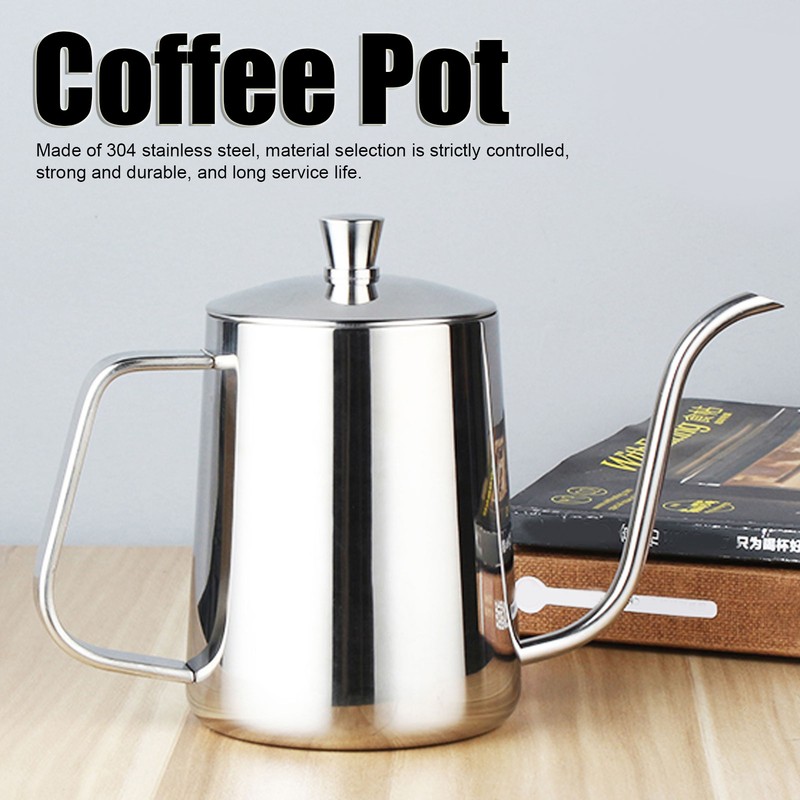 600ml Coffee Drip Kettle 304 Stainless Steel Slender Spout Thicken