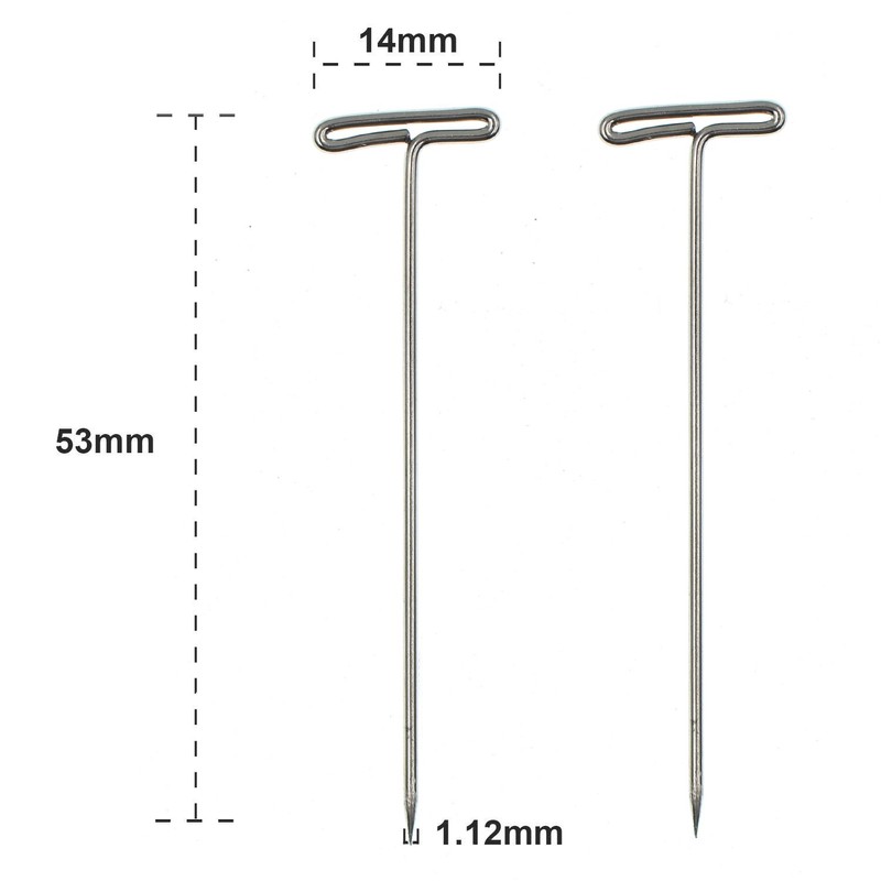 100 Pieces Stainless Steel T-Pins with Clear Box, 53mm/2 inch