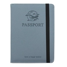 Plinrax Passport Holder, RFID Blocking Passport Cover Case Travel Cover Case, Passport Case Cover Travel Wallet Organiser, for Women and Men Travel Accessories (Blue)