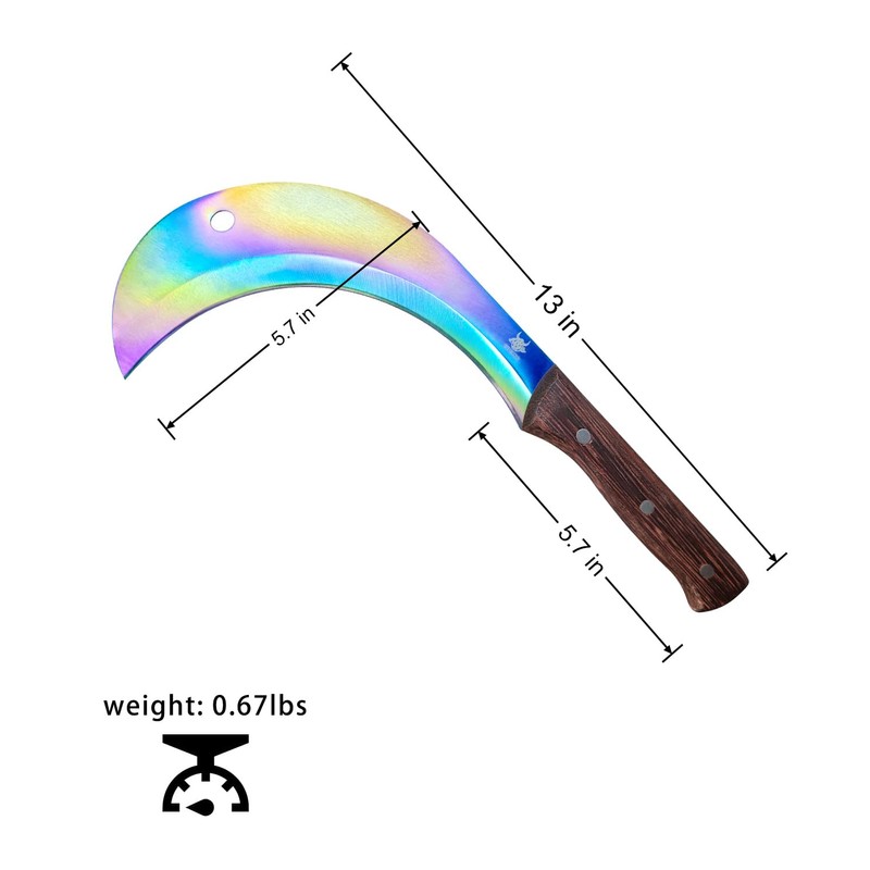 WICING 13-Inch Weeding Sickle, Machete for Yard Work, Full Tang
