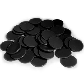 HAKITAROOM Set of 100 1 Inch Opaque Plastic Learning Counters Mini Poker Chips Game Tokens with Storage Box (1 Inch, Black)