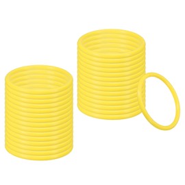 PATIKIL 3.5 Inch Plastic Ring-Toss Rings for Bottles, 30 Pack Carnival Rings Plastic Hoops for Speed and Agility Practice Outdoor Party Favor, Yellow