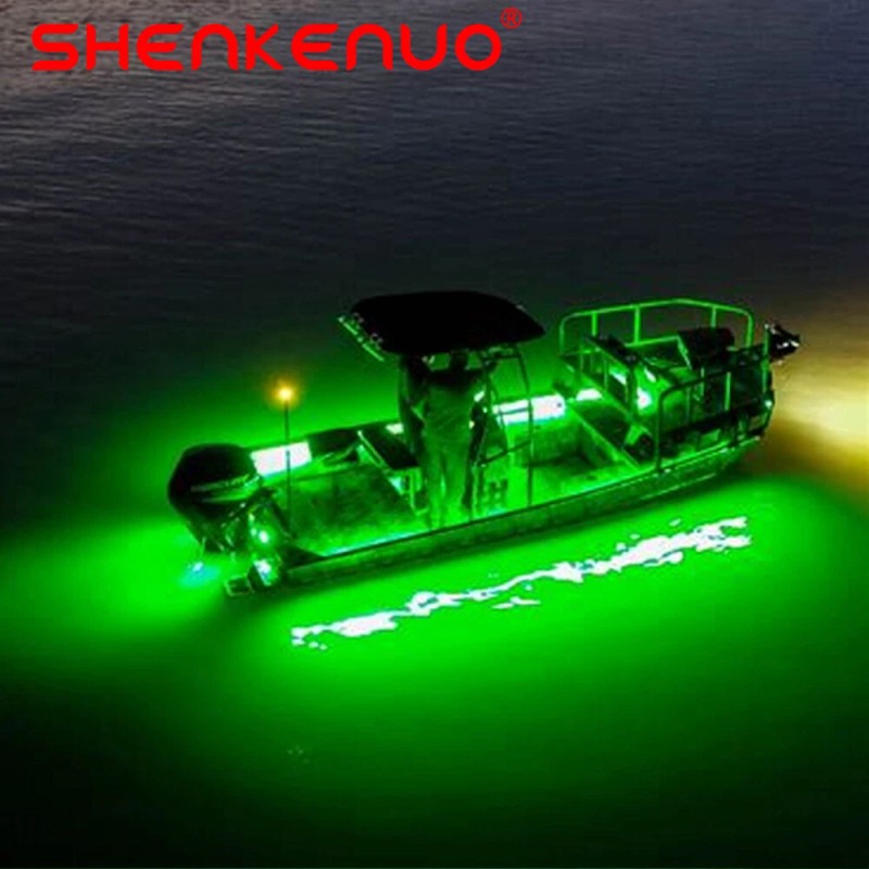 SHENKENUO Green 5M LED Boat Lights Kit Waterproof Pod Bright