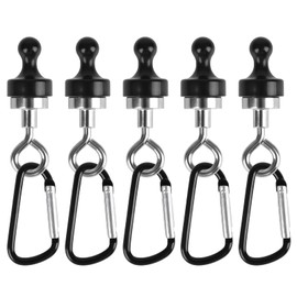 FINGOOO Magnetic Lantern Hooks, Magnetic Camping Hooks, 5 Pcs Super Strong Magnetic Hook with Carabiner, Multi-functional, For Tent LED Lanterns, Hang Burger, Assomatus