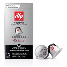 Illy Forte Extra Dark Roast Coffee 10 Count Illy Nespresso Compatible Pods
