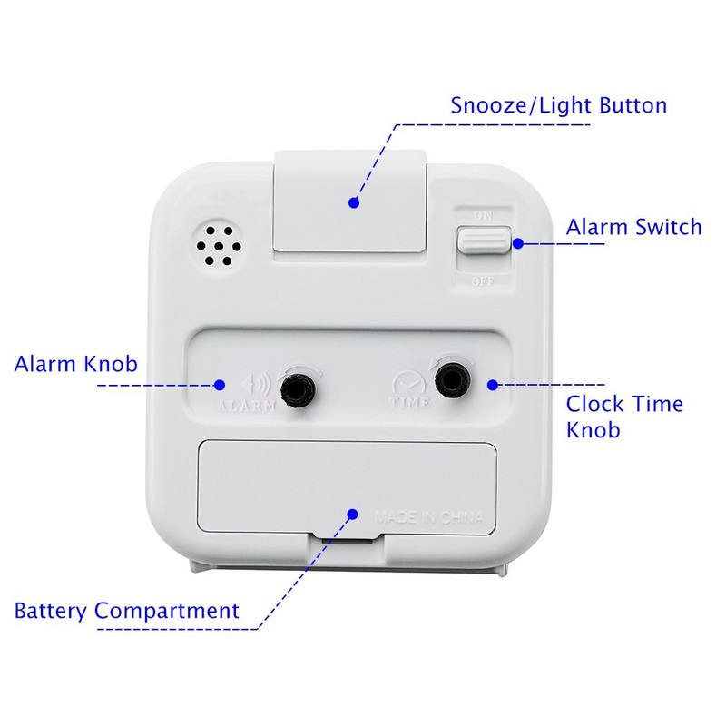 Peakeep Small Battery Operated Analog Travel Alarm Clock Silent No