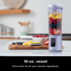 Ninja Ninja Blast Portable Blender, Cordless, 18oz. Vessel, Personal Blender For-Shakes and Smoothies, BPA Free, Leakproof-Lid and Sip Spout, USB-C Rechargeable, Dishwasher Safe Parts, Lavender, BC151ML