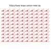 100pcs Binder Clips Flower Shape Hollow Long Tail Cartoon Metal