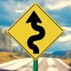 Winding Road with Sharp Turn Symbol Aluminum Novelty Traffic Sign