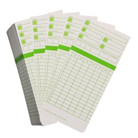 ALGLEA 200PCS Time Cards for Employees, 2-Sided, Monthly Time Cards for HN3000, 3 3/8" x 7 3/8", Green