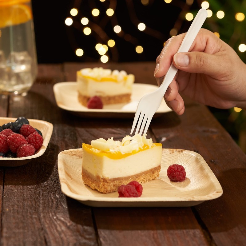 HAAGO 100 PLA Forks Cutlery Made of Bioplastic - Biodegradable