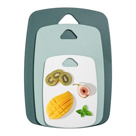 MEETOZ Chopping Board Set of 3, BPA Free Chopping Boards for Kitchens with Handle, Multi Colour Chopping Board Set, Dishwasher Safe Cutting Board