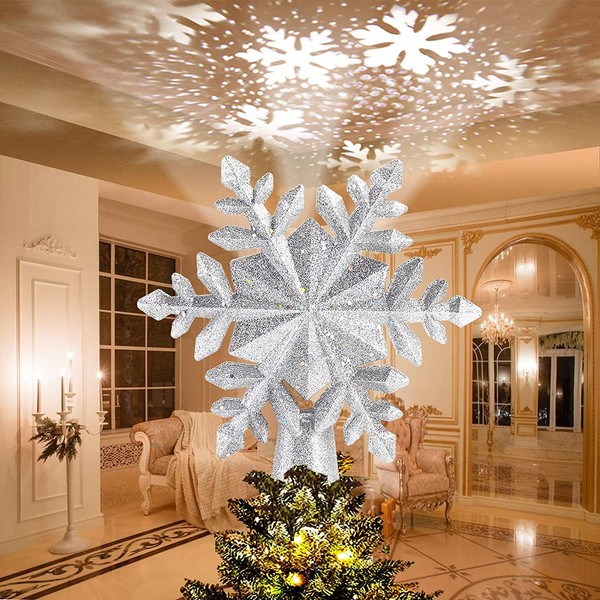 Avoalre Christmas Tree Topper Projector Light Star Tree Topper for