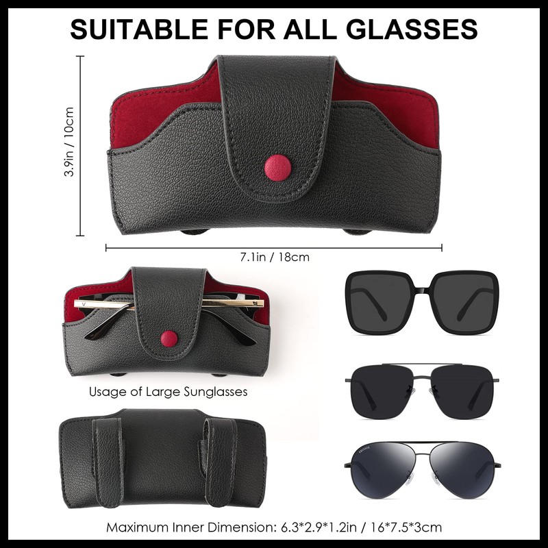 GELVTIC Sunglasses Holder for Car Visor Vegan Leather Glasses Case