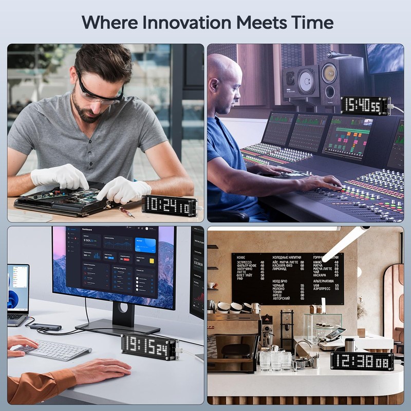 NPHMbM WiFi Clock with NTP Sync, LED Table Clock WiFi