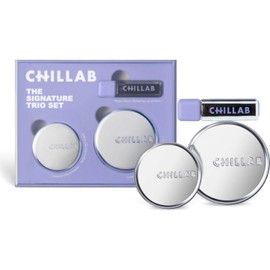 Chillab Signature Trio Set – Caja de Regalo: Polvo Compacto Mate Lavanda 10g + Polvo Medium Exclusivo 5g + Magic Black Plumping Lip Oil – Maquillaje premium Vegano · Cruelty-Free · Sin Parabenos – Marca Oficial Chillab
