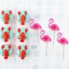 24 piezas hawaianas Luau 3D flamenco para cupcakes, palillos para