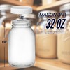 Mason Jars 32-OZ Regular Mouth with PLASTIC Lids, Used for