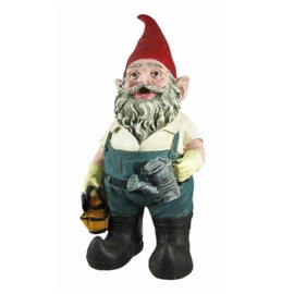 Nowaday Gnomes - Gardener Gnome Holding a Watering Can and Garden Tool Bag Home & Garden Gnome Statue 8.5" H