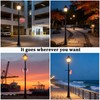 76" Black Cast Aluminum Lamp Post | with Crossbars &