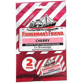 Fisherman's Friend Menthol Cough Suppressant Lozenges Cherry Sugar Free 2-Pack - 40 ct, Pack of 2