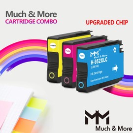 MM MUCH & MORE Compatible Ink Cartridge Replacement for HP 952 XL 952XL 952 XL Used for OfficeJet Pro 8720 8740 8710 7740 8740 7720 8210 8715 8730 Printer (Cyan, Magenta, Yellow, 3-Pack)
