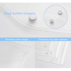 Plastic Envelopes Wallets, 8 Pcs A4 Clear Document Folder, for School Home Work Office Organization