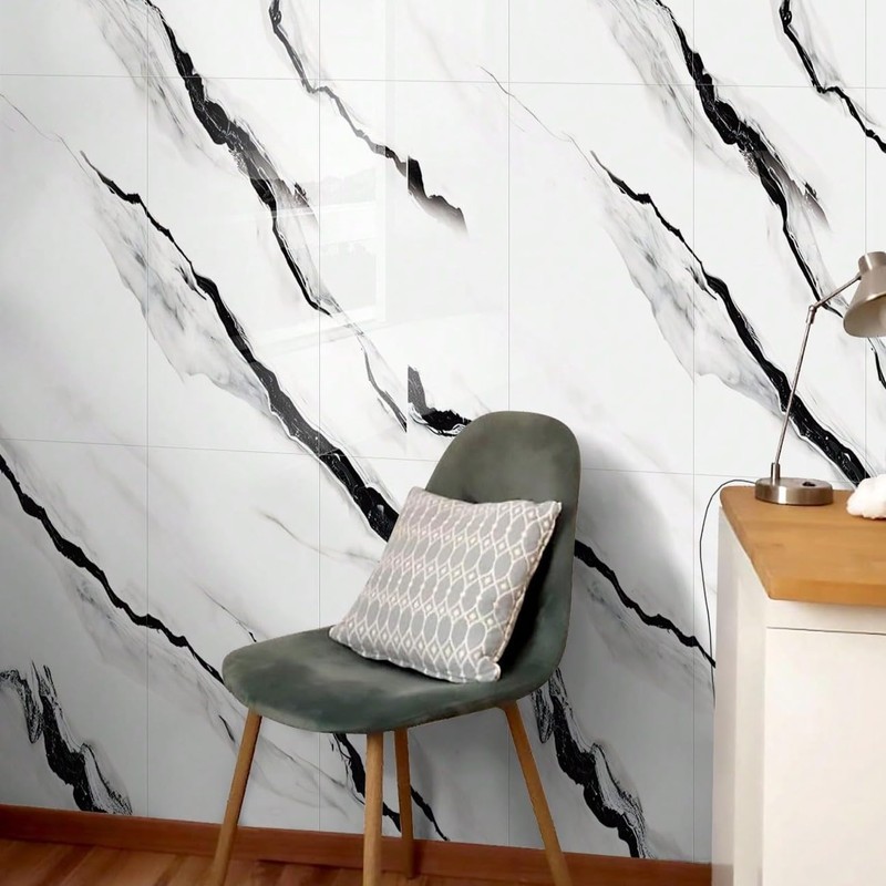 10pcsMarble Peel and Stick Waterproof Wall Panels,Backsplash Tile-23.6"x11.8"PVC Foam Wall