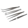 Invero® 4 Piece Stainless Steel Tweezer Set - Includes Needle,