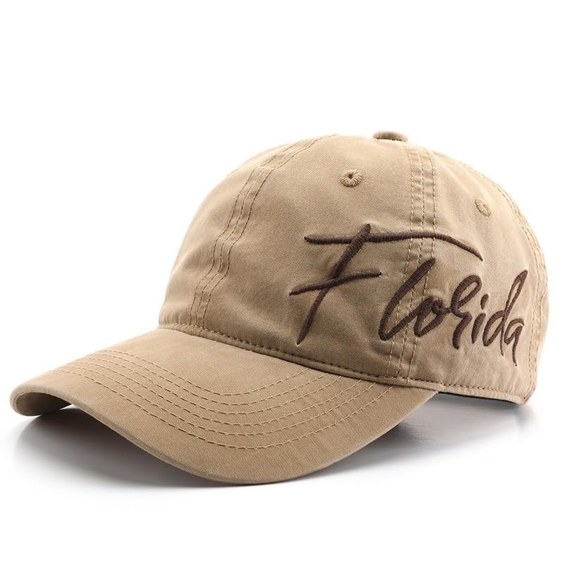 Florida Hat Side Embroidery Baseball Cap Adjustable Sun Hat (Red)