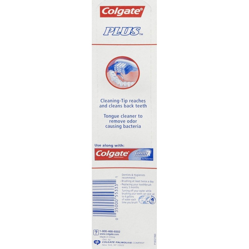 Colgate Plus Toothbrush, Full Head, Soft - 2 ct -