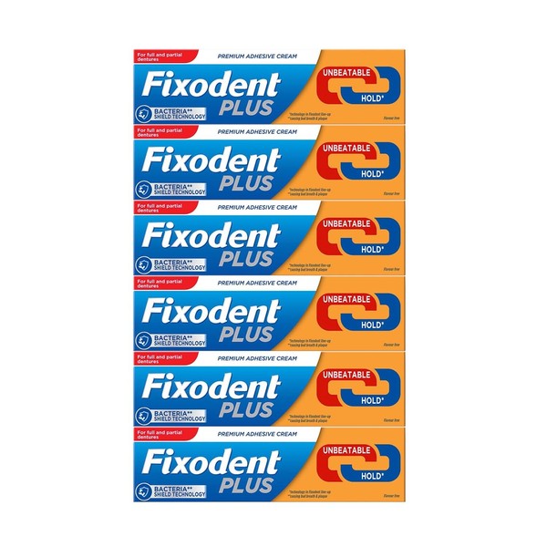 Fixodent Plus Best Hold Premium Denture Adhesive Cream, 40g | x6 Pack