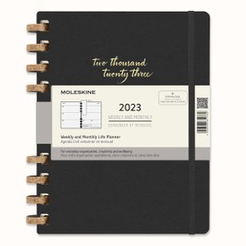 Moleskine Spiral 12 Month 2023 Solar Year Planner, Hard Cover, XL (7.5" x 9.75"), Midnight