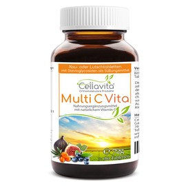 CELLAVITA Multi C Vita 180 Tablets | Natural Vitamin C | Chewable Tablets / Lozenges with Natural Vitamin C from Acerola Cherry | No Synthetic Additives