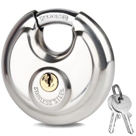 Disc Lock for Storage Unit 2-3/4"(70mm), Stainless Steel Keyed Padlock with Keys, Outdoor Waterproof Storage Lock for Storage Locker, Shed, Gate, Fence, Heavy Duty Keyed Pad Lock