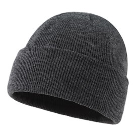 PEECABE Kids Knit Hat Winter Baby Beanie for Toddler Boys Girls Beanies Plain Warm Infant Snow Skull Caps for Boys Girls 0-5 Years (6-24 Months, Dark Gray)