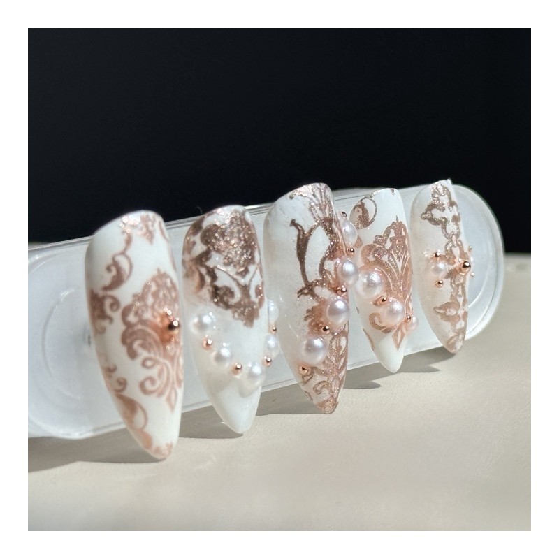 06:45AM, rosy preview |Vintage medieval nails - square / 06:45AM,