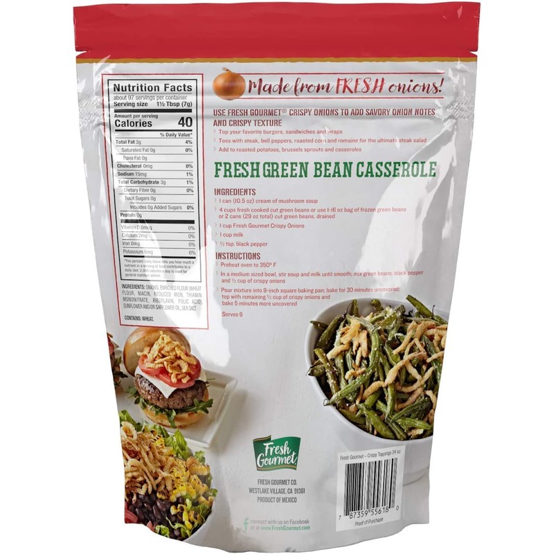 Fresh Gourmet Crispy Onions Snack and Salad Topper (24 Ounce