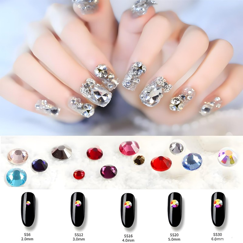 Flatback Rhinestones Round Gems for Nails Art and Crafts 4000Pcs