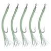 Eel Tube Long shank Hooks 5pcs Sand Eel Lure Offset