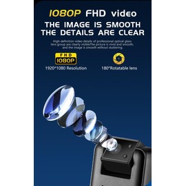 HopeGem Mini Portable Pocket Camera – 180° Flip Cam Night Vision FHD 1080P Bodycam - Lossless Record Audio - Magnetic/Clip-on Type Law Enforcement Recorders - Type-C Fast Charge