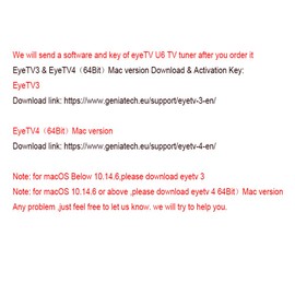 EyeTV GT-1U620160701 U6 Pocket-Sized HDTV Tuner Stick for Apple MacBook Series