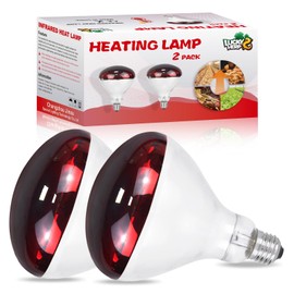 LUCKY HERP Heat Lamp for Chickens, 250 Watt Red Heat Lamp Bulbs, Infrared Heat Lamp for Chickens, Chicks, Reptile, Pets, Brooder Coop, Poultry (2 Pack)