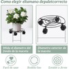 4 Bases para Macetas con Ruedas, Metálica, Soporte Porta Macetas