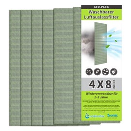 Originallife Washable Reusable Vent Filters for Home 20 x 10 cm AC Vent Filter, Floor Register Filter, House Vent Filter, 1 Pack of 6 Filters