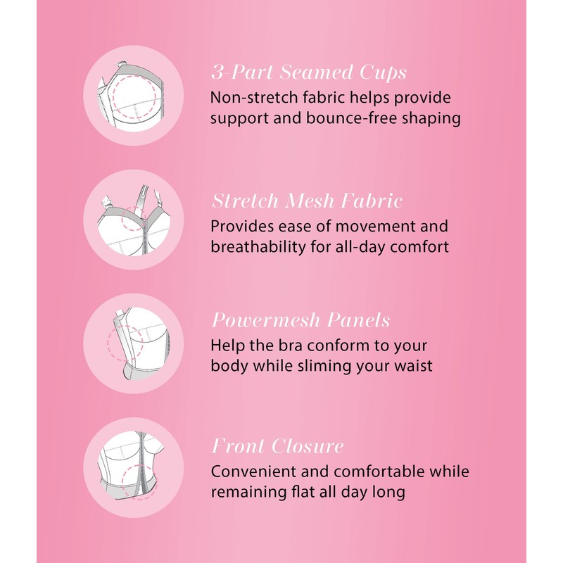 Exquisite Form womens Exquisite Form Fully Women's Front Close Longline