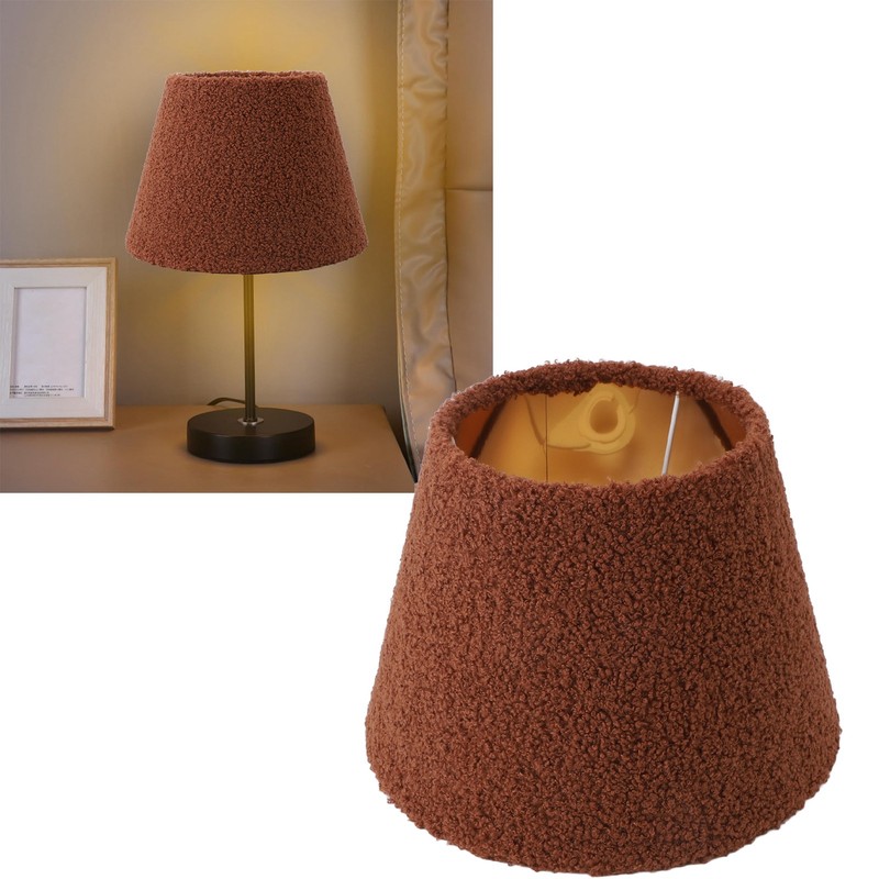 Table Lamp Shade Plush Cloth Tapered Simple Exquisite Lampshade for