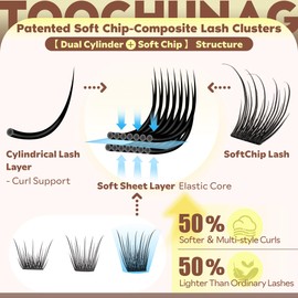 Soft-Chip Wispy Lash Clusters Fairy Eyelash Clusters 10-14mm Short Natural Cluster Eyelash Extensions Thin Band Eyelashes Clusters DIY Individual Lashes Extension by TOOCHUNAG