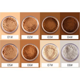 MAEPEOR Matte Setting Loose Powder 8 Colors Smooth and Lightweight Face Powder for Brightening and Setting Makeup with Face Puff (04 Valley)